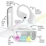 Maxell OHS Pro Bluetooth Open-Ear Earhooks with Mics and Light-up Charging Case, Secure and Comfortable Fit, up to 18 Hours of Play Time