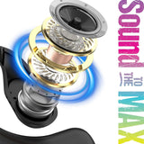 Maxell OHS Pro Bluetooth Open-Ear Earhooks with Mics and Light-up Charging Case, Secure and Comfortable Fit, up to 18 Hours of Play Time