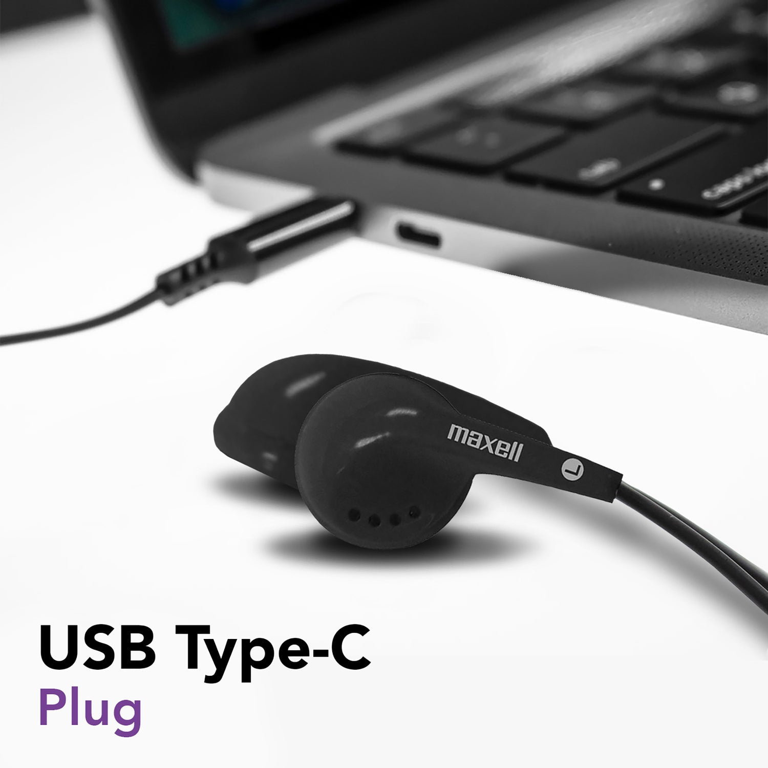 Maxell EB-96 Wired In-Ear Earbuds with In-Line Mic/Remote and USB-C Connector