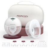 Momcozy M5 Wearable Hands-Free Breast Pump, Soft Double-Sealed Flange 24mm, 3 Modes & 9 Levels Electric Pump, 2 Pack, Green