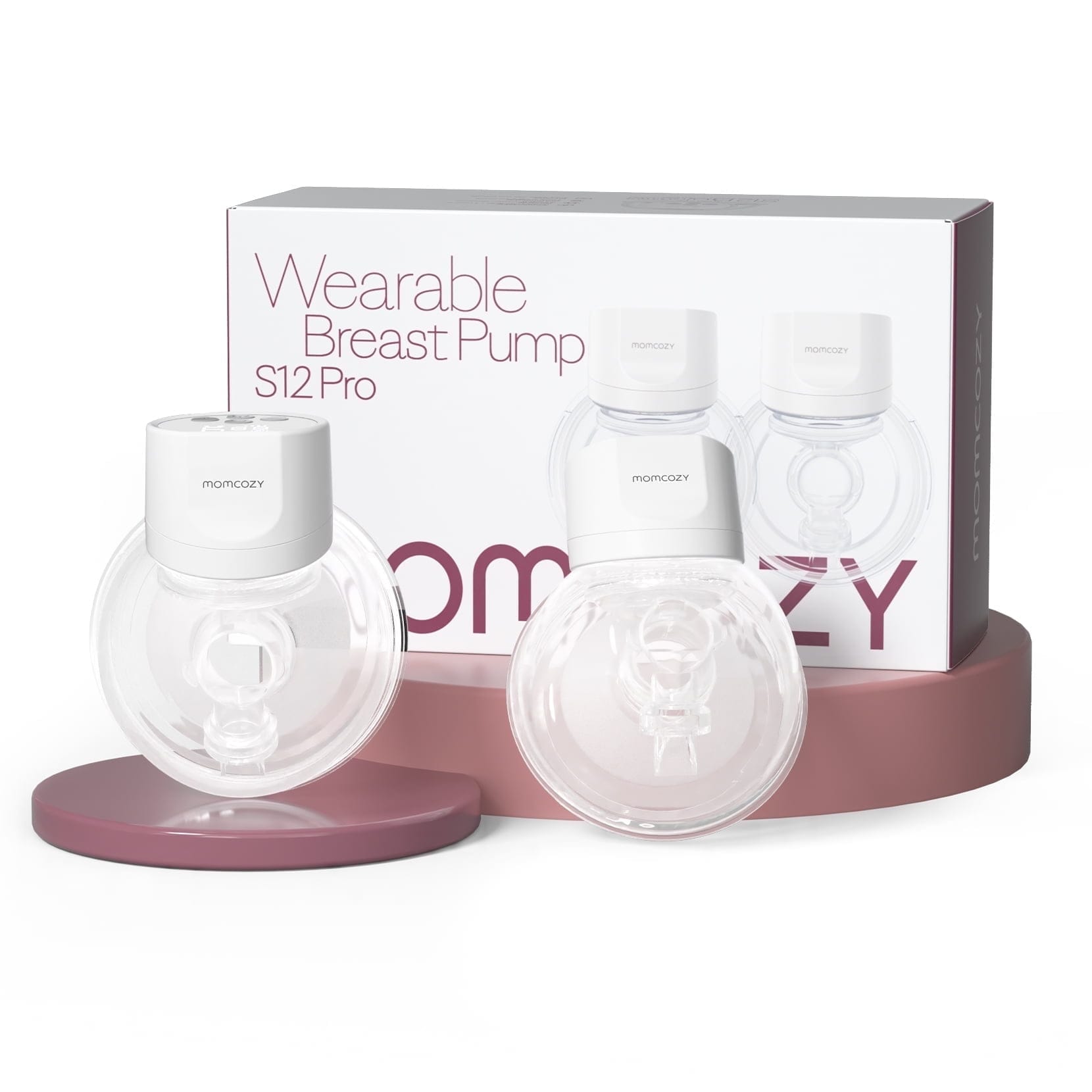Momcozy S12 Pro Wearable Hands-Free Breast Pump, Soft DoubleFit Flange, 3 Modes, 9 Levels Double Electric Pump, White