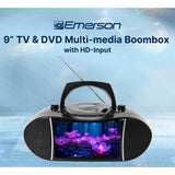 Emerson Combo 9-In. TV and Bluetooth DVD/CD/USB/AM FM Radio Boom Box, HDMI Input and Remote, EDL-2901