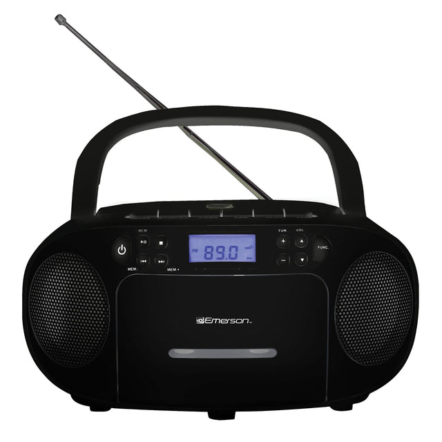Emerson CD/Cassette/Radio Boom Box, EPB-3003, Black