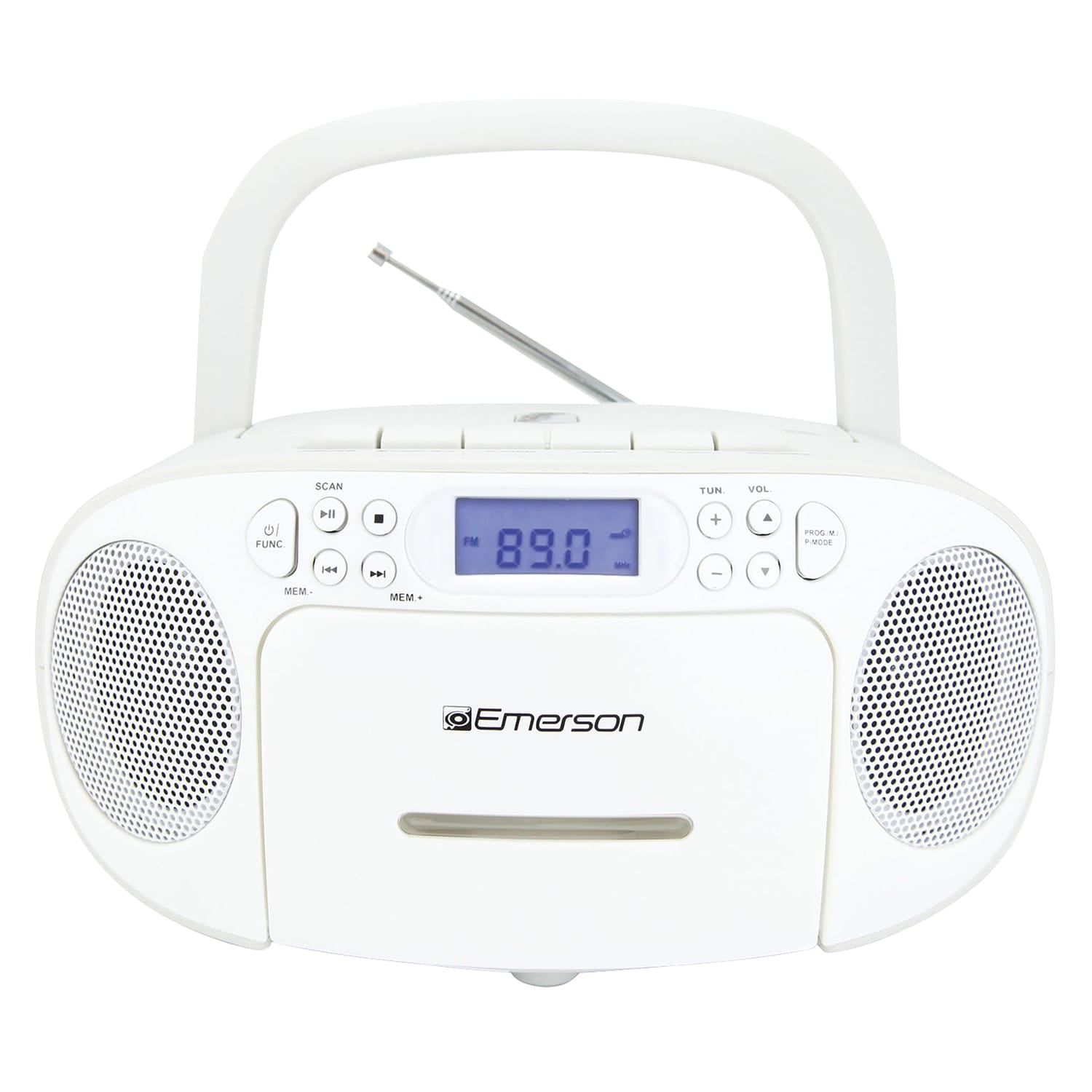 Emerson CD/Cassette/Radio Boom Box, EPB-3003, White