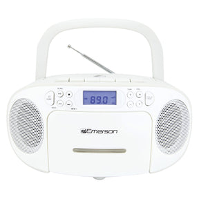 Emerson CD/Cassette/Radio Boom Box, EPB-3003, White