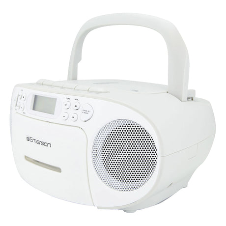 Emerson CD/Cassette/Radio Boom Box, EPB-3003, White