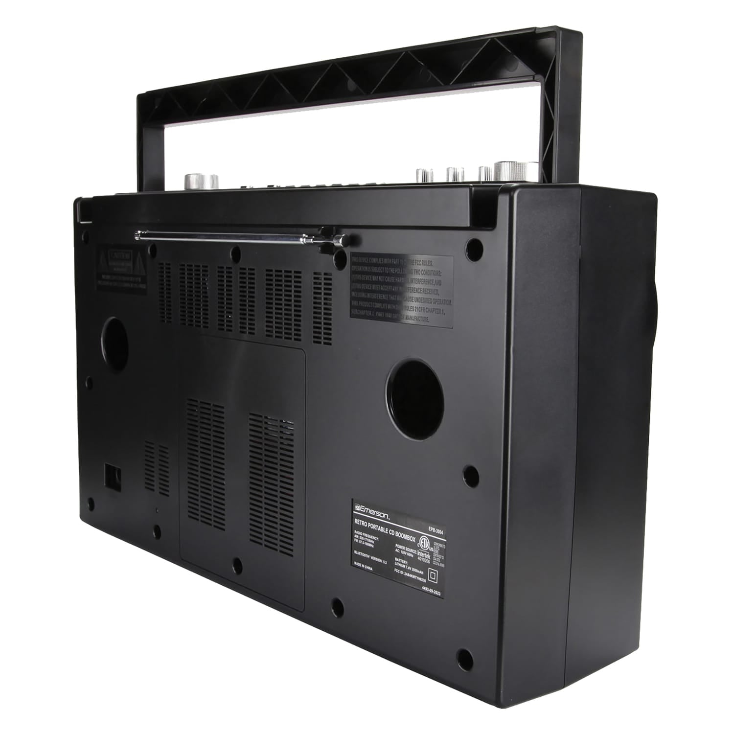 Emerson Bluetooth CD/Radio Retro Boom Box, Black, EPB-3004