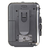 Emerson Portable Cassette Player with AM/FM Radio, Earbuds, and Bluetooth Out, Gray, EPC-1001