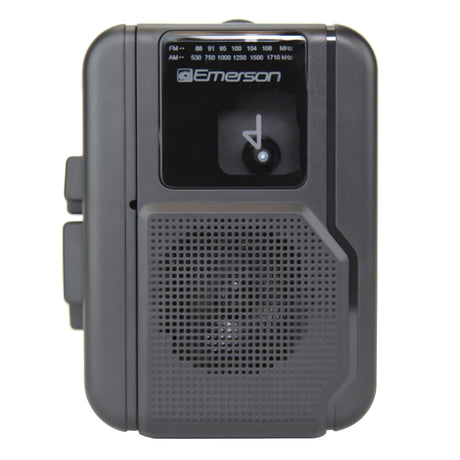 Emerson Portable Cassette Player with AM/FM Radio, Earbuds, and Bluetooth Out, Gray, EPC-1001