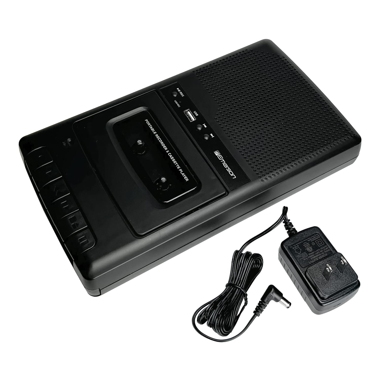 Emerson Portable Cassette Player and Recorder, Black, EPC-3000