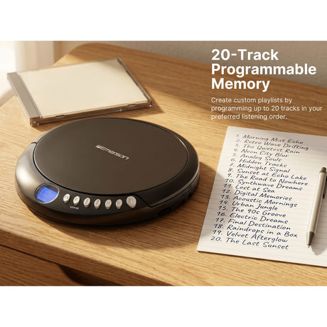 Emerson Portable CD Player with FM Radio, Earbuds, and AudioStream/Bluetooth Out, EPCD-2003