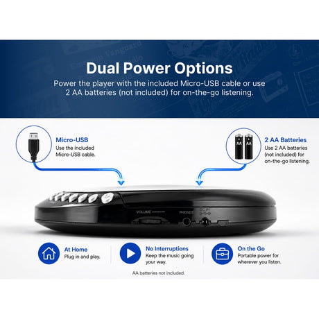 Emerson Portable CD Player with FM Radio, Earbuds, and AudioStream/Bluetooth Out, EPCD-2003