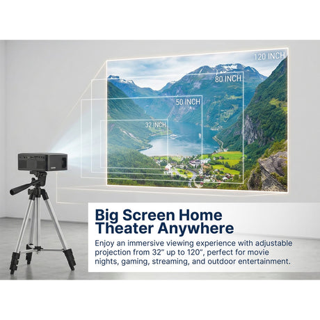 Emerson Portable 120-In. 720p Home Theater LCD Projector Combo Includes Screen, Tripod, Sound Bar, and Remote