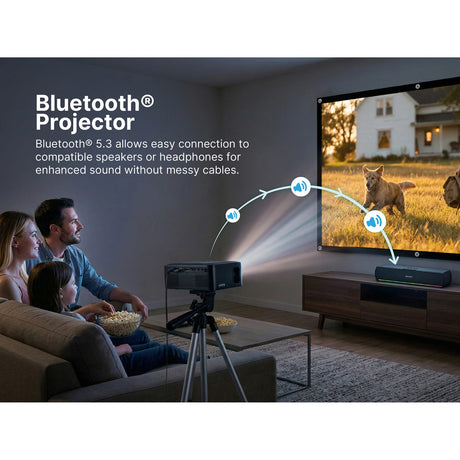 Emerson Portable 120-In. 720p Home Theater LCD Projector Combo Includes Screen, Tripod, Sound Bar, and Remote