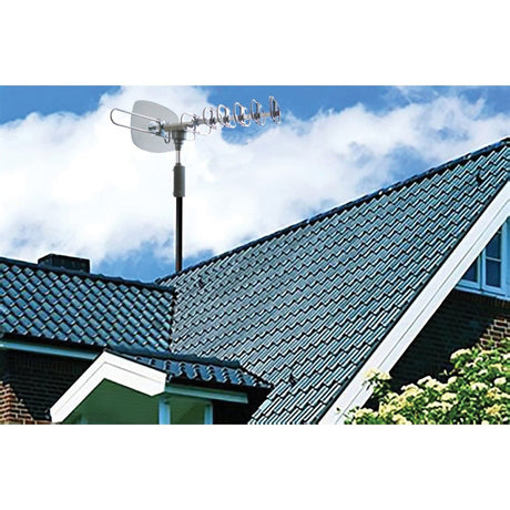 Naxa High-Powered Amplified Motorized Outdoor ATSC Digital TV Antenna with Remote
