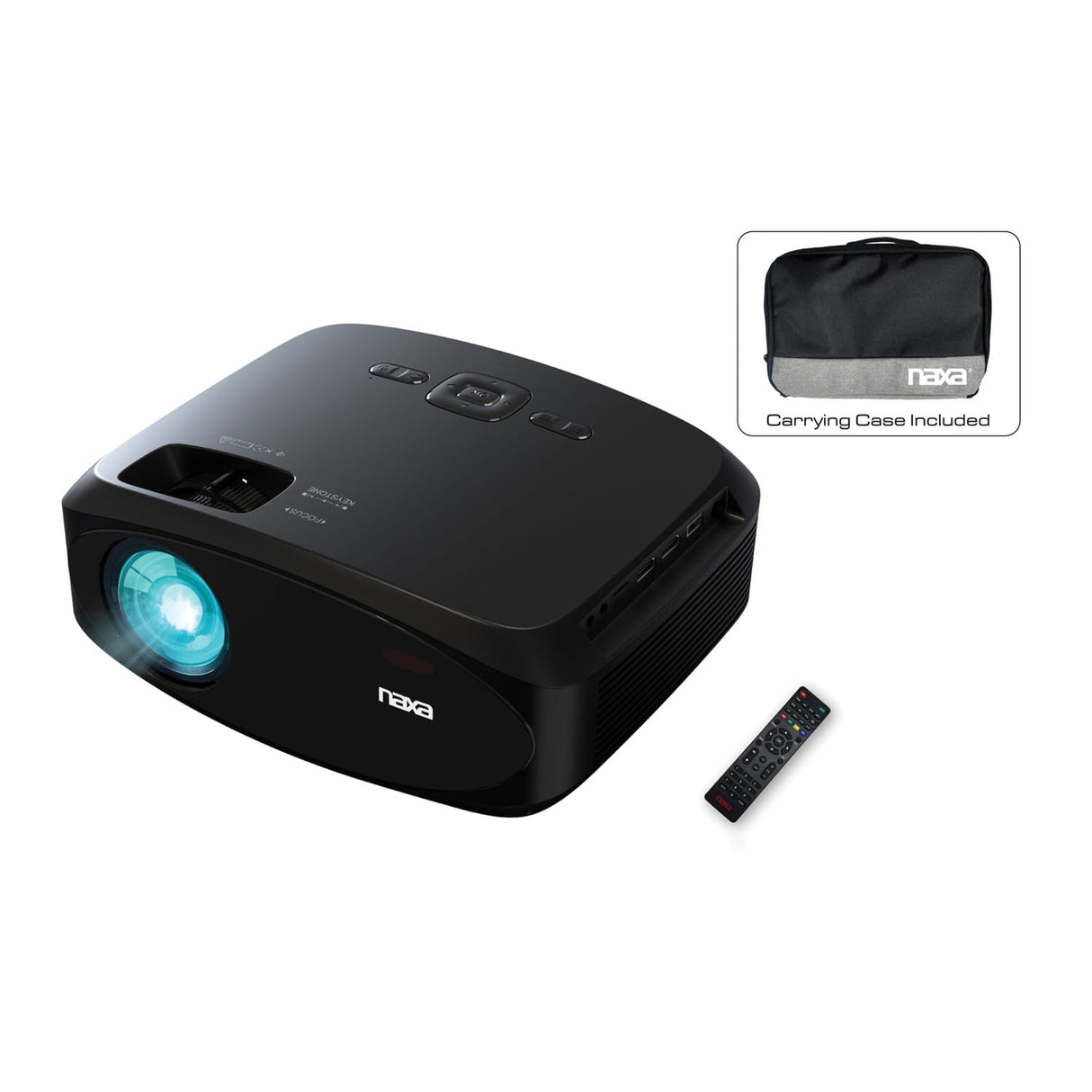 Naxa 210-In. Portable 1080p Home Theater LCD Projector with Carrying Case