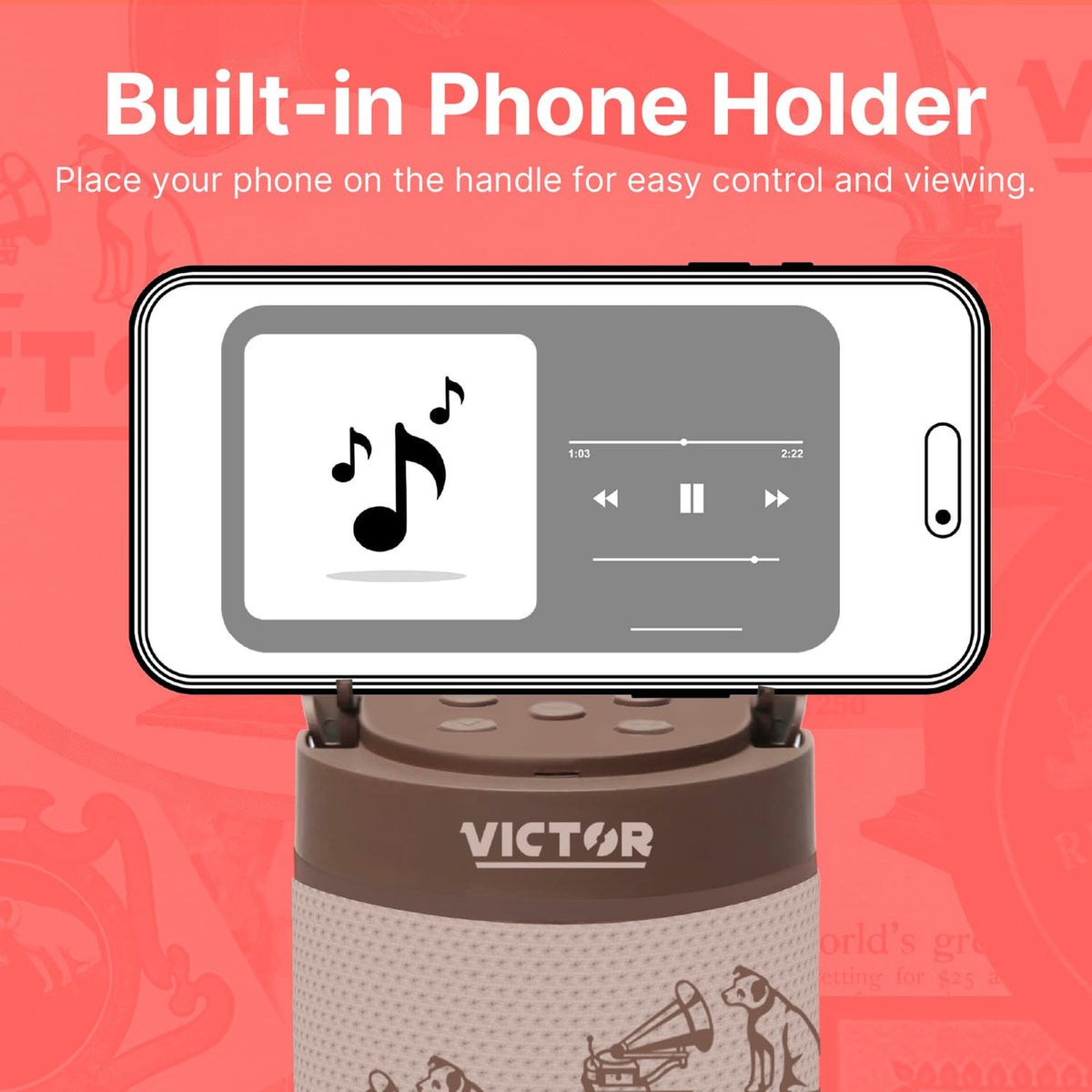 Victor Portable Bluetooth Speaker with Bonus Pack of Exclusive Metal Retro Lunch Box, TWS, microSD Card Input, FM Radio, up to 3 Hours Play time