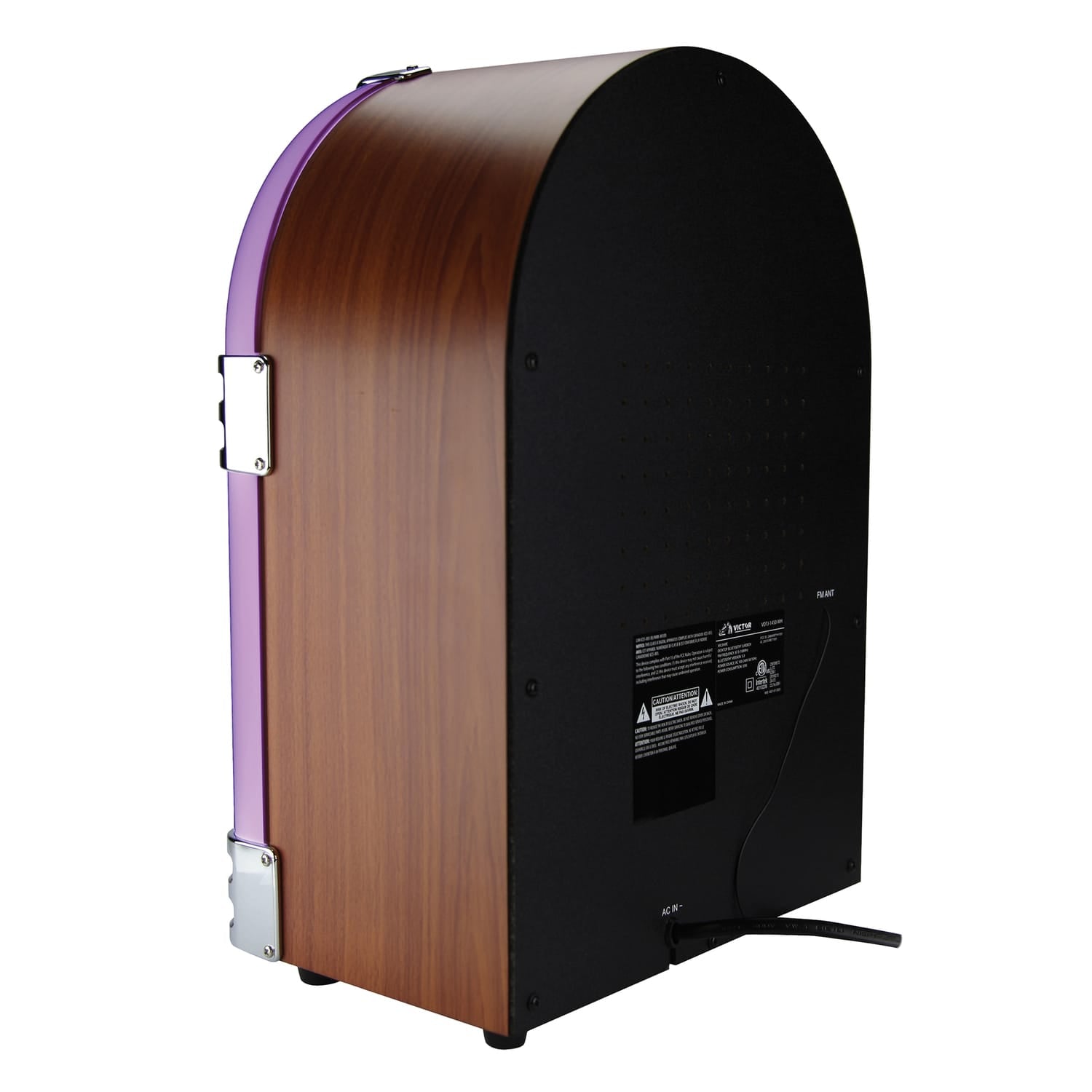 Victor 5-Watt Wilshire Desktop Bluetooth Home Jukebox with Built-in Speaker, LED Lights, FM Radio, and Aux, VDTJ-1450-MH