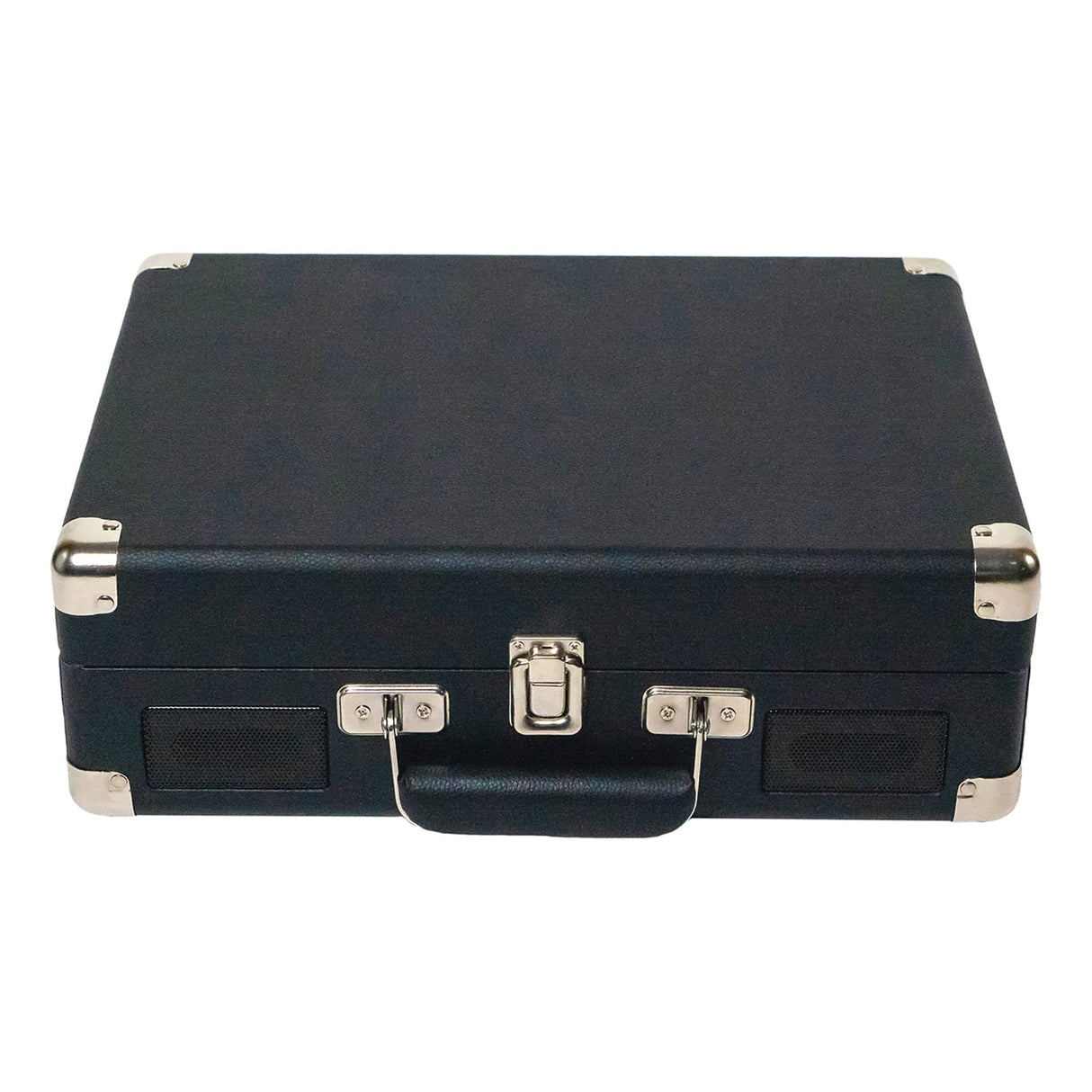 Victor 2-Watt Metro 3-Speed Belt-Drive Manual Suitcase Turntable with Built-in Speakers, Bluetooth In/Out, Aux In, and 45-RPM Adapter, Black