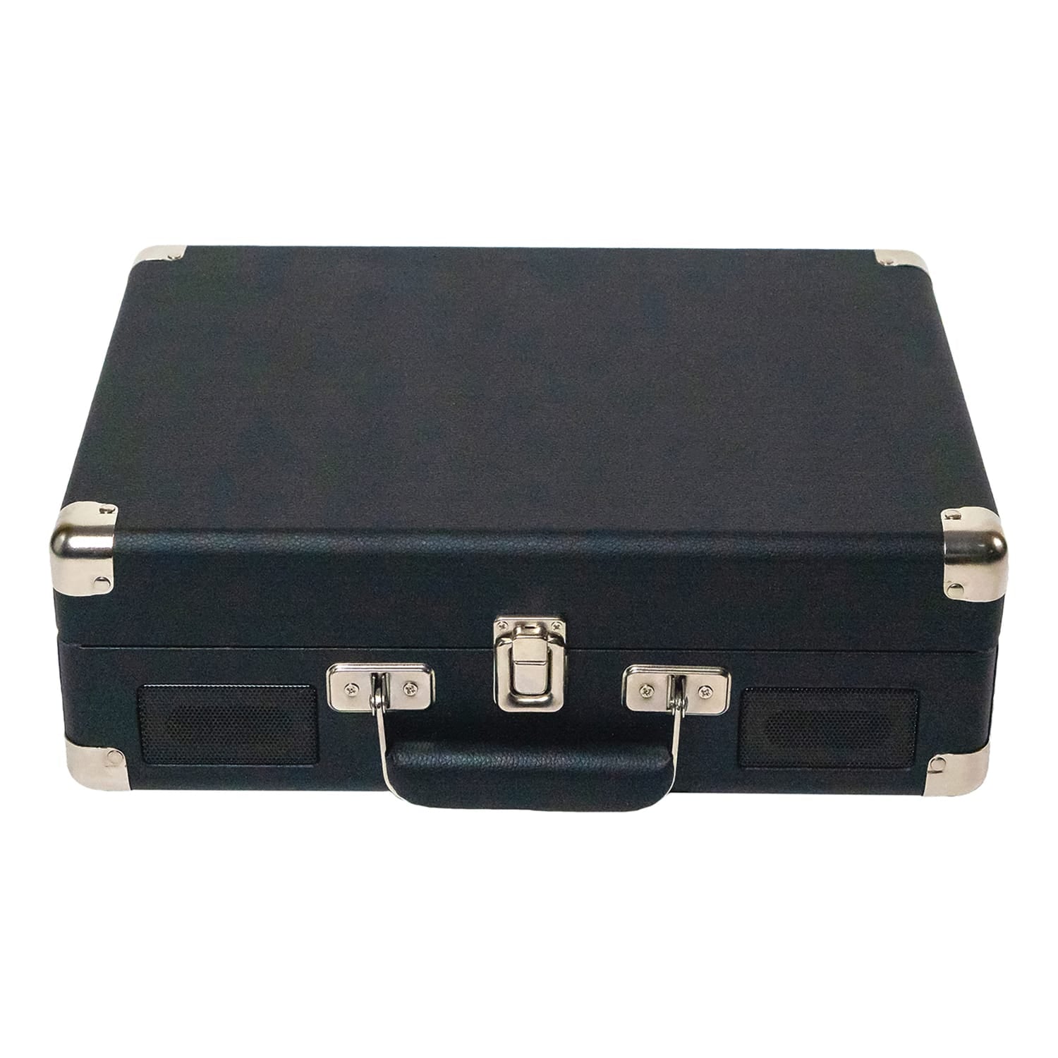 Victor 2-Watt Metro 3-Speed Belt-Drive Manual Suitcase Turntable with Built-in Speakers, Bluetooth In/Out, Aux In, and 45-RPM Adapter, Black