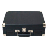 Victor 2-Watt Metro 3-Speed Belt-Drive Manual Suitcase Turntable with Built-in Speakers, Bluetooth In/Out, Aux In, and 45-RPM Adapter, Black