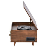 Victor 10-Watt Monroe 3-Speed Belt-Drive Manual 8-in-1 Turntable Music Center with Bluetooth In/Out, CD/Cassette/AM FM/USB/SD/Aux, 45 RPM Adapter
