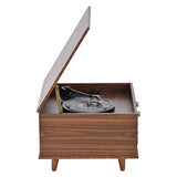 Victor 10-Watt Monroe 3-Speed Belt-Drive Manual 8-in-1 Turntable Music Center with Bluetooth In/Out, CD/Cassette/AM FM/USB/SD/Aux, 45 RPM Adapter