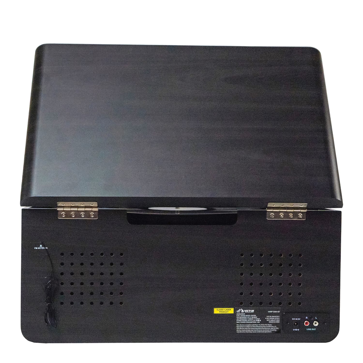 Victor 4-Watt Monument 3-Speed Belt-Drive Manual Turntable with Built-in Speakers, Bluetooth In/Out, CD/Cassette Players, AM/FM, and 45 Adapter