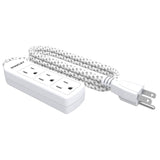 Stanley 3-AC Outlet PowerMAX 3 Mini Power Strip, 1.5-Ft. Braided Fabric Cord with Straight Plug, 30000