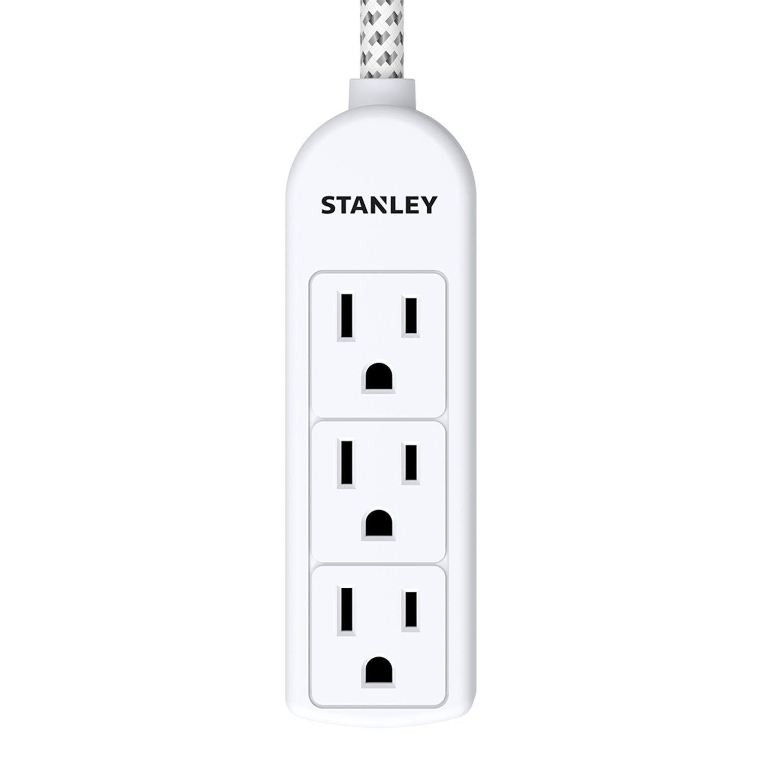 Stanley 3-AC Outlet PowerMAX 3 Mini Power Strip, 1.5-Ft. Braided Fabric Cord with Straight Plug, 30000