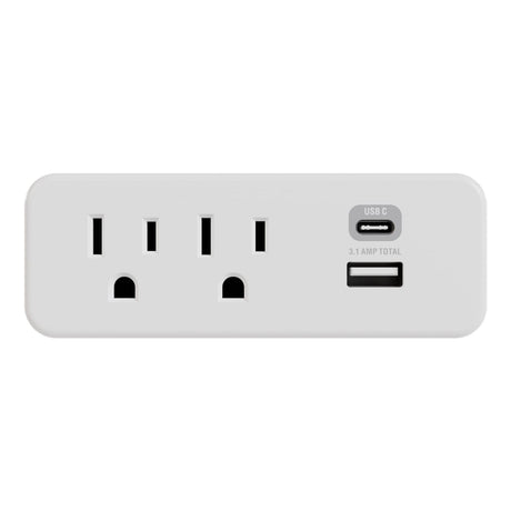 Stanley 2-AC Outlet 2-USB Port PlugMax Wall Tap Adapter and USB Charger, 30422