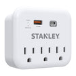 Stanley 3-AC Outlet 2-USB Port 600-Joules SurgePro 3 USB Extreme Surge Protector Wall Tap with PD Fast Charging and Integrated Phone Shelf, 30423