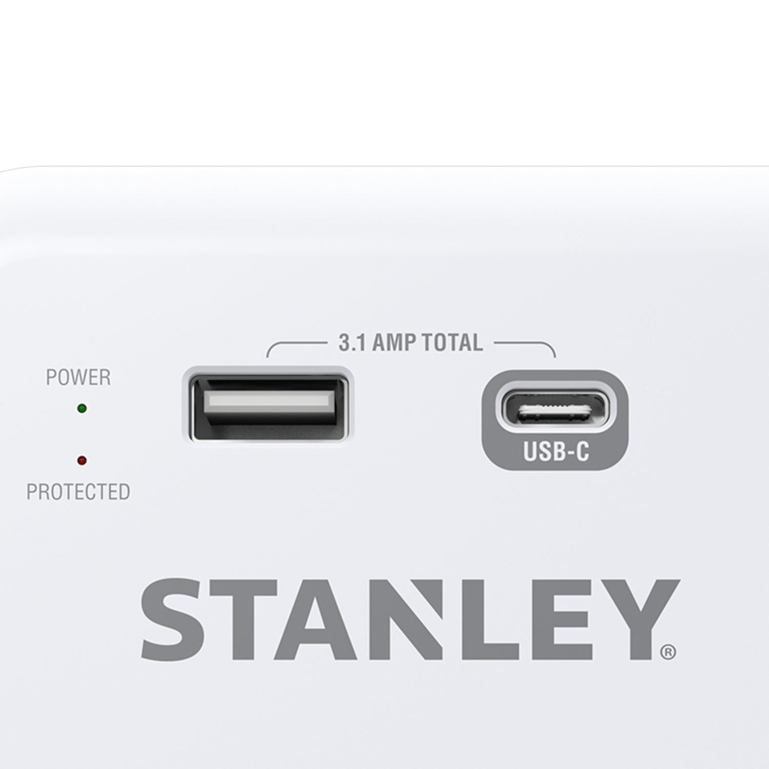 Stanley 6-AC Outlet 2-USB Port 1200-Joules SurgePro 1200 USB Extreme Surge Protector Wall Tap Adapter with Integrated Phone Shelf, 30426