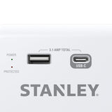 Stanley 6-AC Outlet 2-USB Port 1200-Joules SurgePro 1200 USB Extreme Surge Protector Wall Tap Adapter with Integrated Phone Shelf, 30426