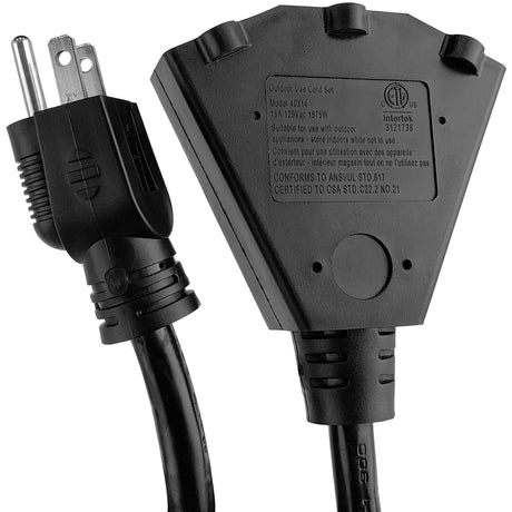 Stanley Power Block 2 Extension Cord, 2 Ft., Black, 30669