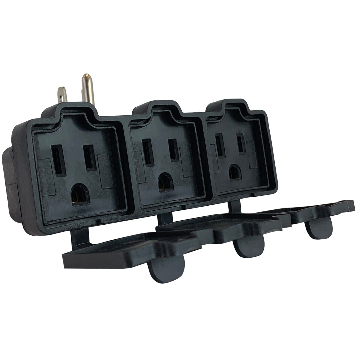 Stanley 3-AC Outlet PlugMax Outdoor Grounded Wall Tap with Rubberized Protective Covers, 31110
