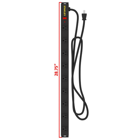 Stanley 9-AC Outlet 400-Joules SurgeMAX Pro Surge Protector Power Bar, 6-Ft. Cord with Straight Plug, 31610