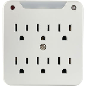 Stanley 6-AC Outlet 750-Joules SurgePro Surge-Suppression Night-Light Wall Tap, 33208