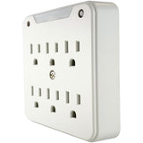 Stanley 6-AC Outlet 750-Joules SurgePro Surge-Suppression Night-Light Wall Tap, 33208