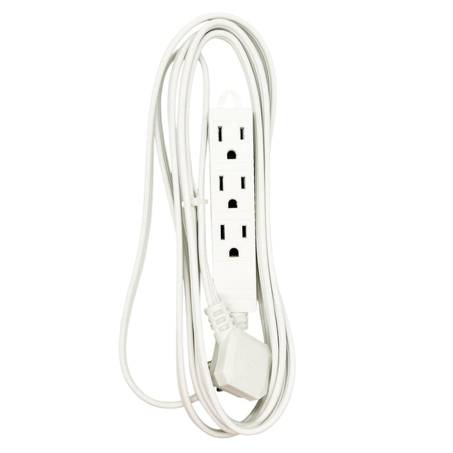 Stanley CordMax Home and Office 3-Outlet Grounded Indoor Extension Cord with Low-Profile Plug, 9 Ft., White