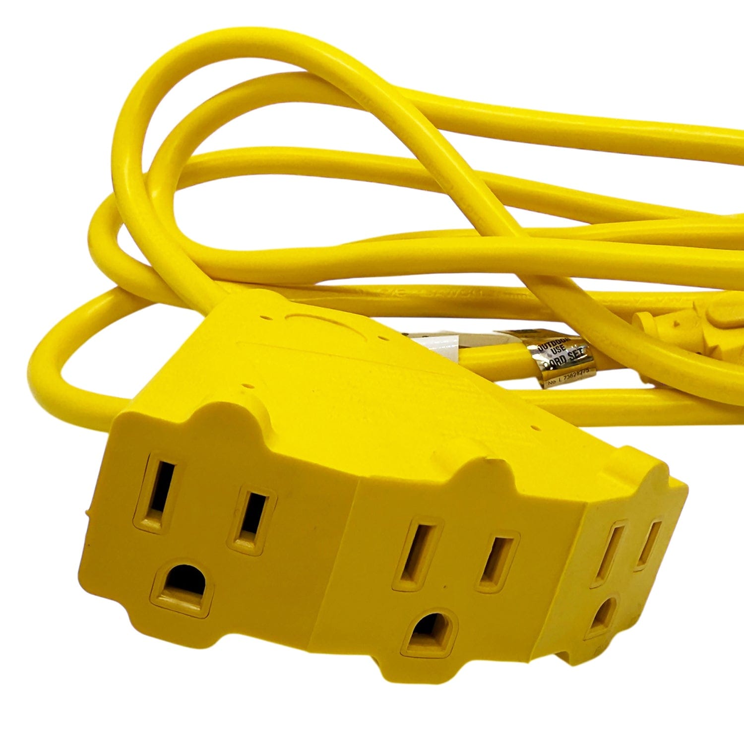 Stanley Power Block 8-Ft. 3-Outlet Outdoor Extension Cord, Yellow