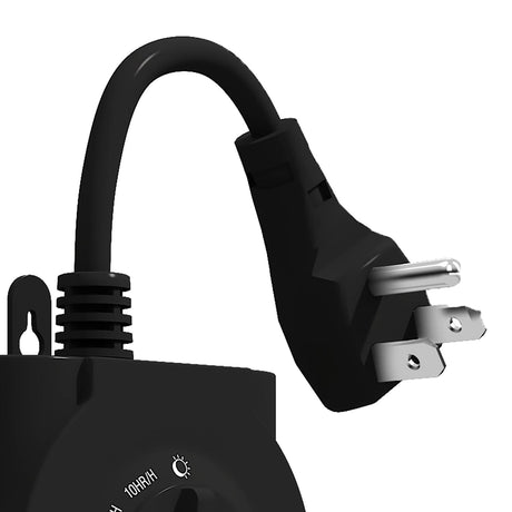 Stanley LightTimer Select Twin 2-Outlet Grounded Outdoor Photocell Timer with 6-In. Cord, Black, W38463