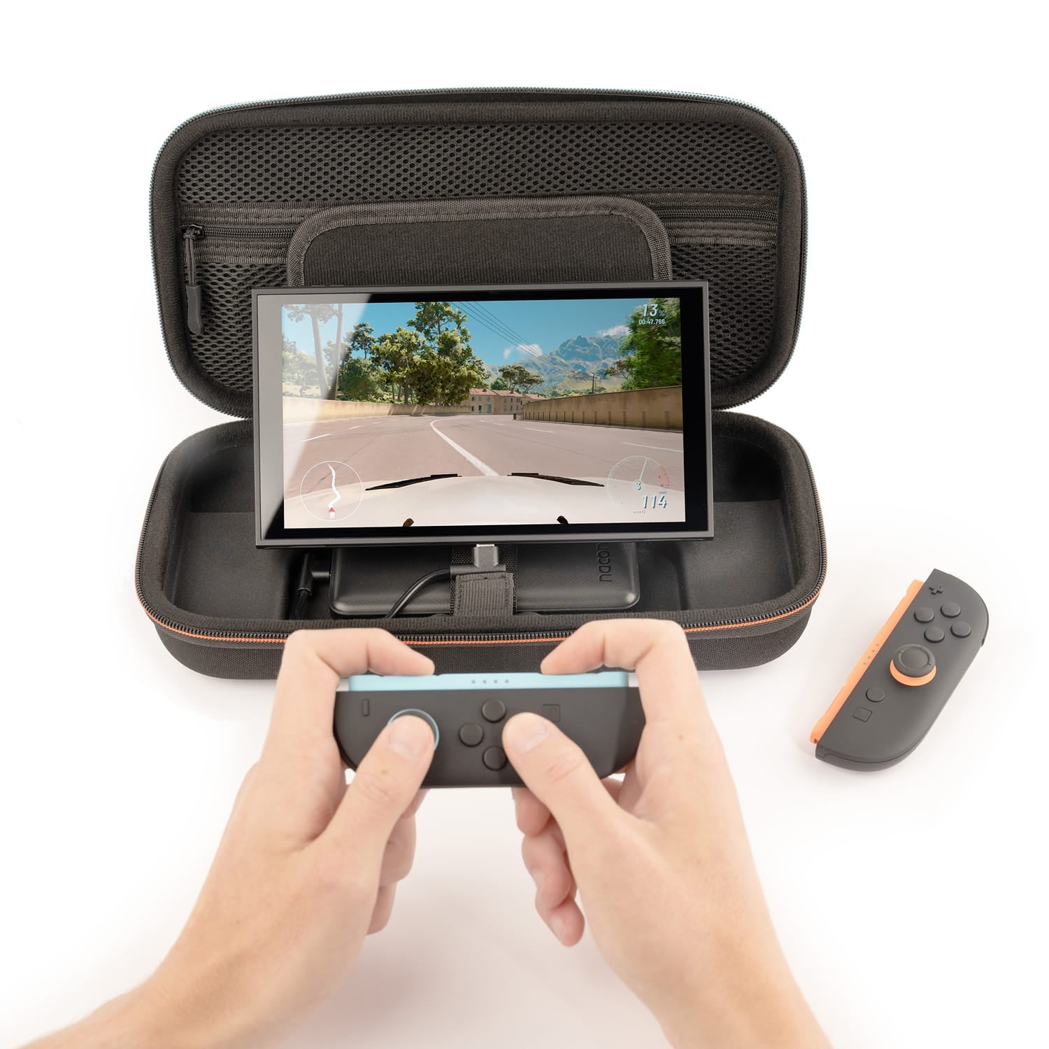 Nacon Pouch Carry Case with Integrated 10000-mAh Power Bank for Nintendo Switch 2/1/Lite/OLED