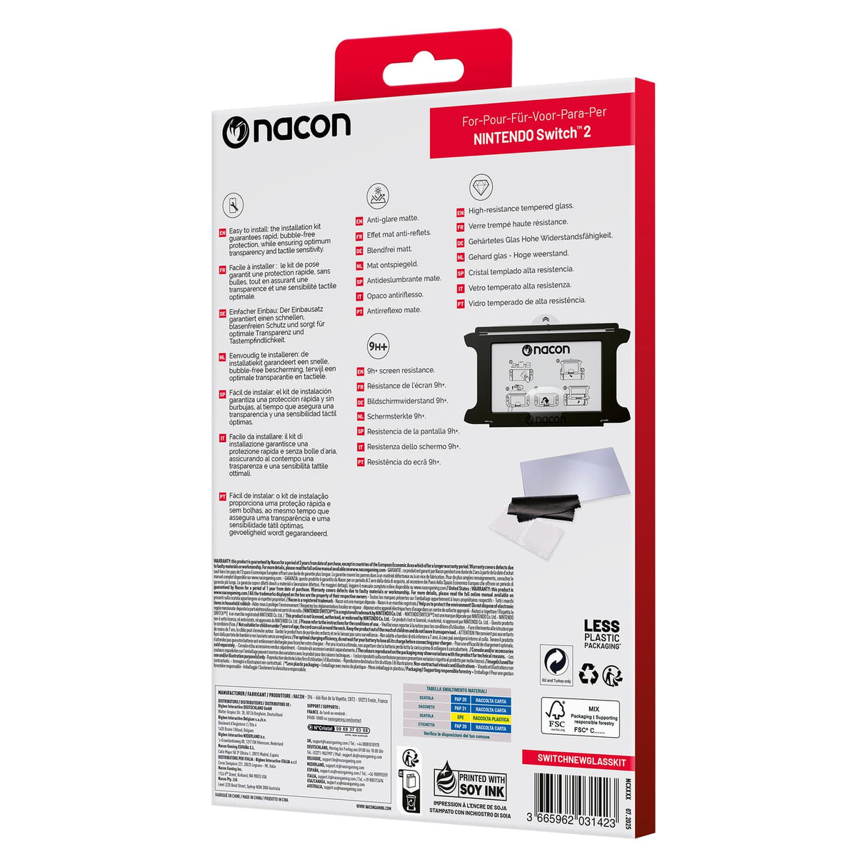Nacon High-Resistance Screen Protector Kit for Nintendo Switch 2