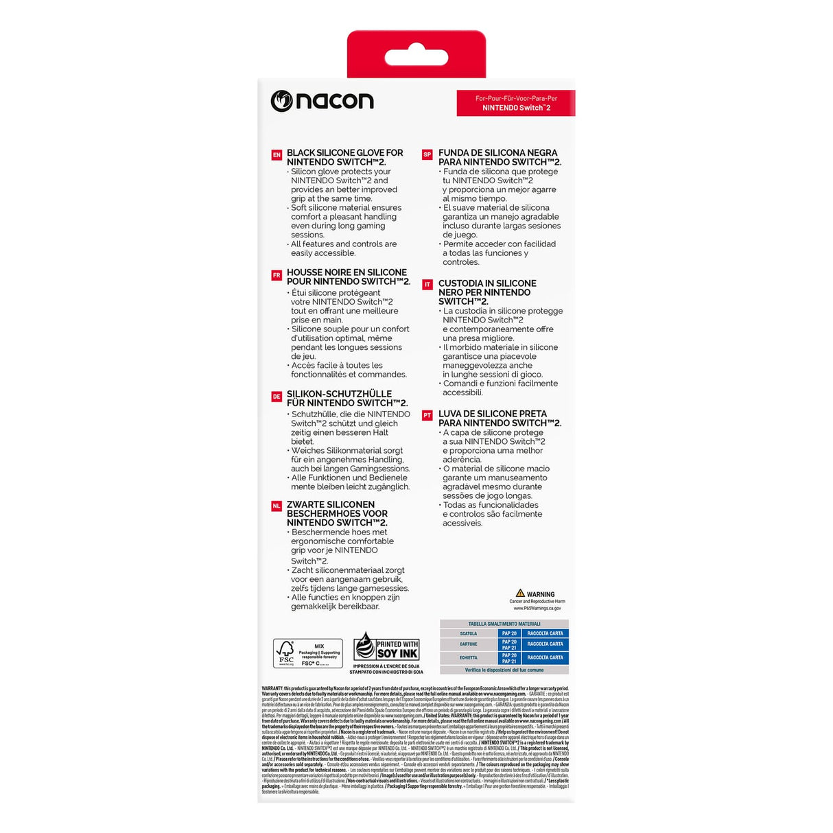Nacon Silicone Glove Case for Nintendo Switch 2, Black