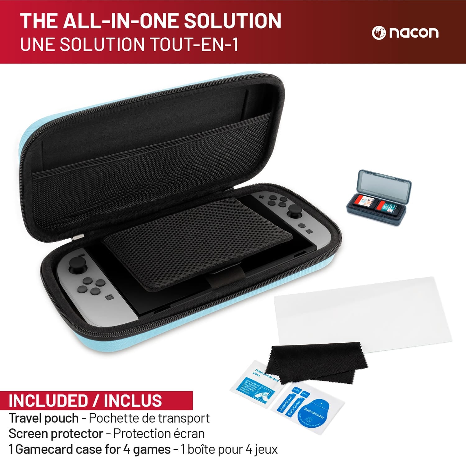 Nacon Starter Storage and Protection Pack for Nintendo Switch 2, Blue