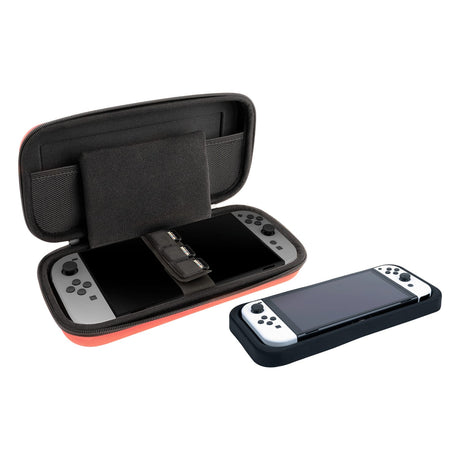 Nacon Rigid Transport Case for Nintendo Switch 2, Clear/Red