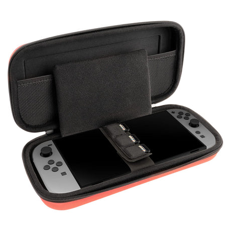 Nacon Rigid Transport Case for Nintendo Switch 2, Clear/Red