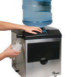 Chard Stainless Steel Ice Maker and Water-Jug Water Dispenser, 33 Lbs. of Ice per Day