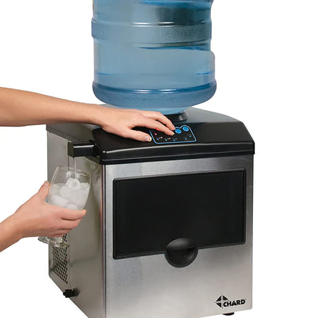 Chard Stainless Steel Ice Maker and Water-Jug Water Dispenser, 33 Lbs. of Ice per Day